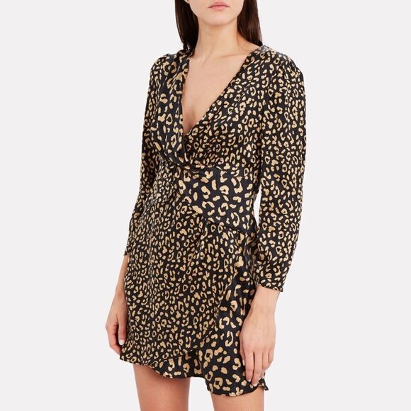 Rixo Lilly Leopard Print Silk Mini Dress - Picture 2 of 11